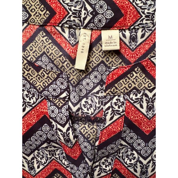 💖Chevron Patterned Long Sleeve Blouse Womens M EST 1946 - Picture 4 of 6